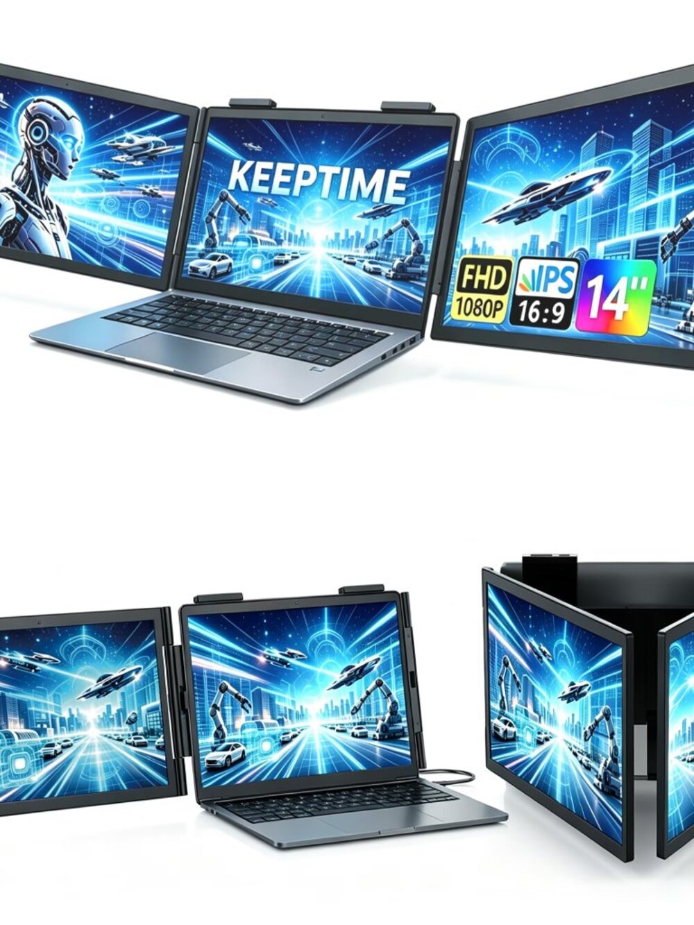 New Dual Laptop Screen Extender, 14 Inch FHD 1080P IPS Portable Monitor for 13 t